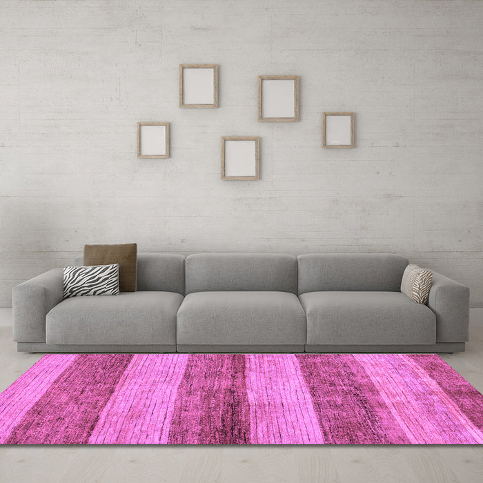 Machine Washable Abstract Purple Modern Area Rugs in a Living Room, wshabs100pur