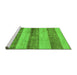 Sideview of Machine Washable Abstract Green Modern Area Rugs, wshabs100grn