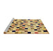 Sideview of Machine Washable Abstract Chrome Gold Yellow Rug, wshabs101