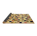 Abstract Chrome Gold Yellow Checkered Rug in a Kitchen, abs101