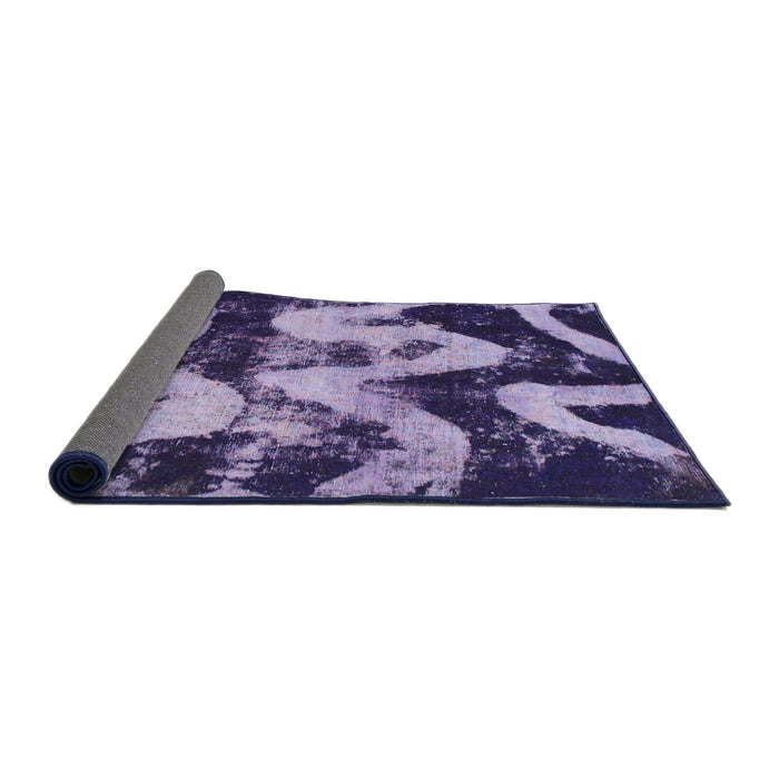 Sideview of Abstract Bright Lilac Purple Oriental Rug, abs1010