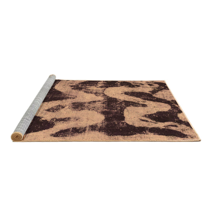 Sideview of Machine Washable Oriental Brown Modern Rug, wshabs1010brn