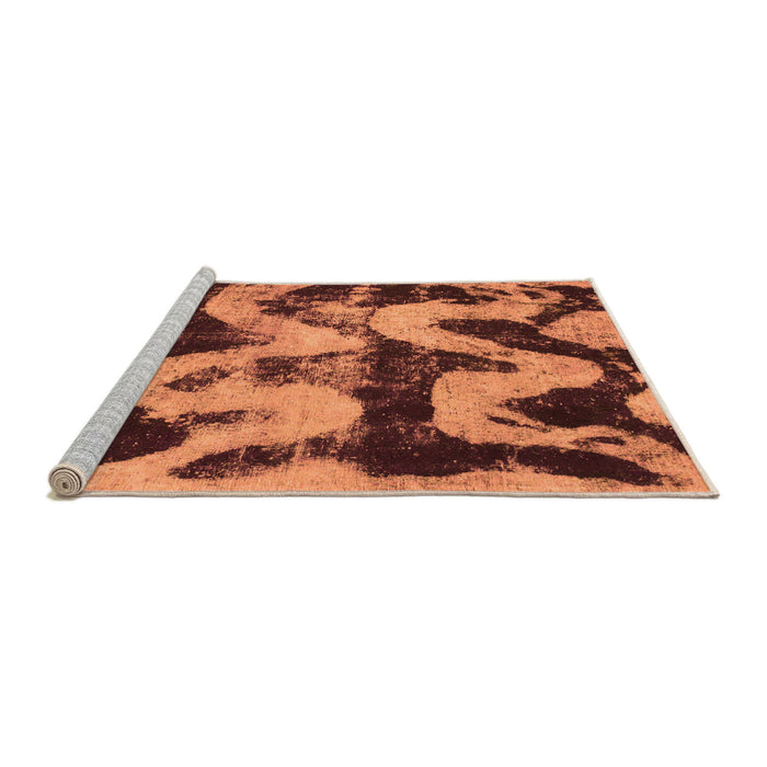 Sideview of Machine Washable Oriental Orange Modern Area Rugs, wshabs1010org