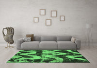 Machine Washable Oriental Emerald Green Modern Rug, wshabs1010emgrn