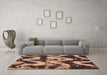 Machine Washable Oriental Brown Modern Rug in a Living Room,, wshabs1010brn