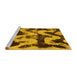 Sideview of Machine Washable Oriental Yellow Modern Rug, wshabs1010yw