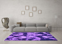 Machine Washable Oriental Purple Modern Rug, wshabs1010pur