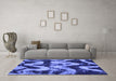 Machine Washable Oriental Blue Modern Rug in a Living Room, wshabs1010blu