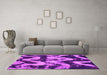 Machine Washable Oriental Pink Modern Rug in a Living Room, wshabs1010pnk