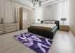 Machine Washable Abstract Bright Lilac Purple Rug in a Bedroom, wshabs1010