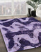 Abstract Bright Lilac Purple Oriental Rug in Family Room, abs1010