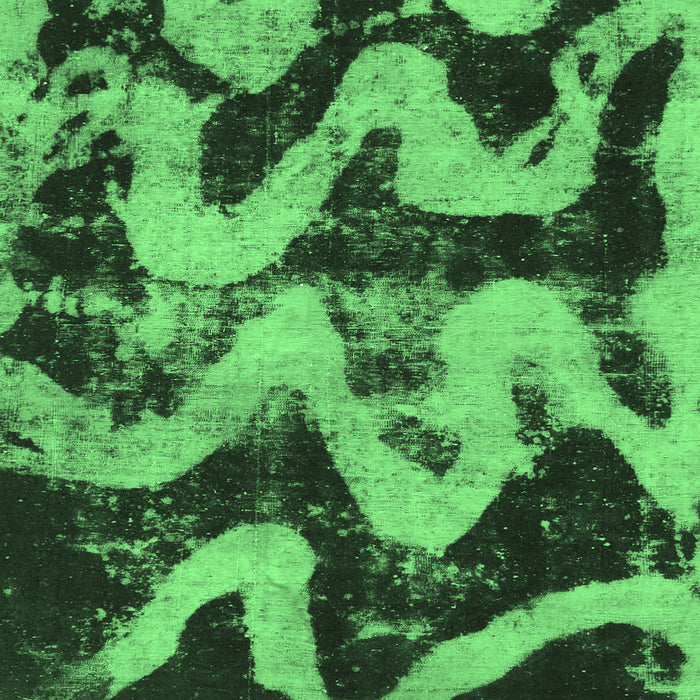 Square Machine Washable Oriental Emerald Green Modern Area Rugs, wshabs1010emgrn