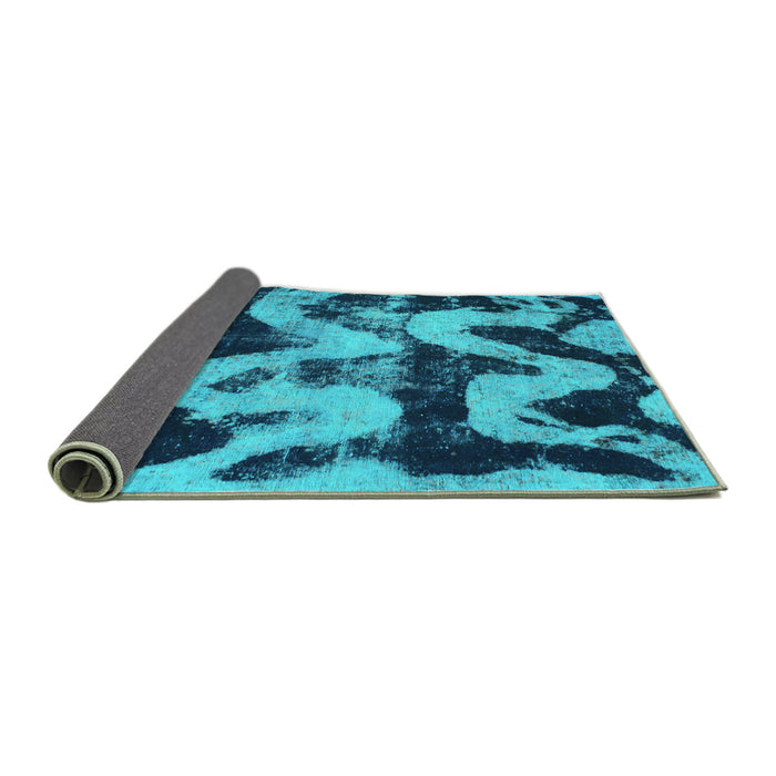 Sideview of Oriental Turquoise Modern Rug, abs1010turq