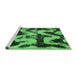 Sideview of Machine Washable Oriental Emerald Green Modern Area Rugs, wshabs1010emgrn