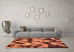 Machine Washable Oriental Orange Modern Area Rugs in a Living Room, wshabs1010org