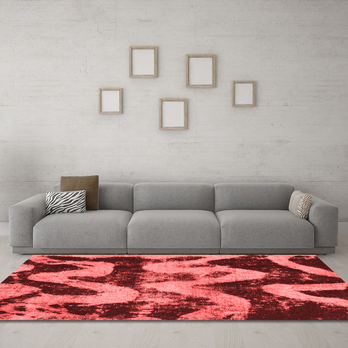 Modern Red Washable Rugs