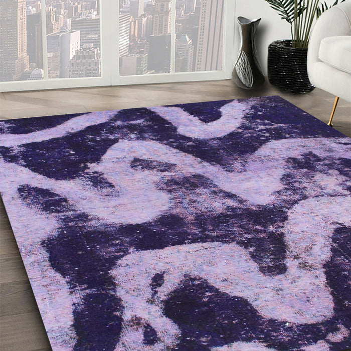 Machine Washable Abstract Bright Lilac Purple Rug in a Family Room, wshabs1010