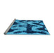 Sideview of Machine Washable Oriental Light Blue Modern Rug, wshabs1010lblu