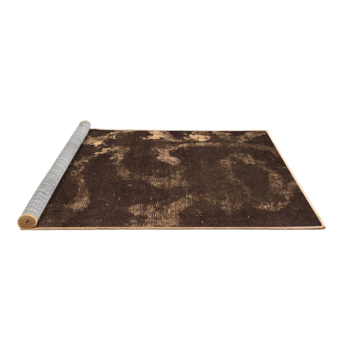 Sideview of Machine Washable Oriental Brown Modern Rug, wshabs1011brn