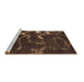 Sideview of Machine Washable Oriental Brown Modern Rug, wshabs1011brn