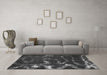 Machine Washable Oriental Gray Modern Rug in a Living Room,, wshabs1011gry