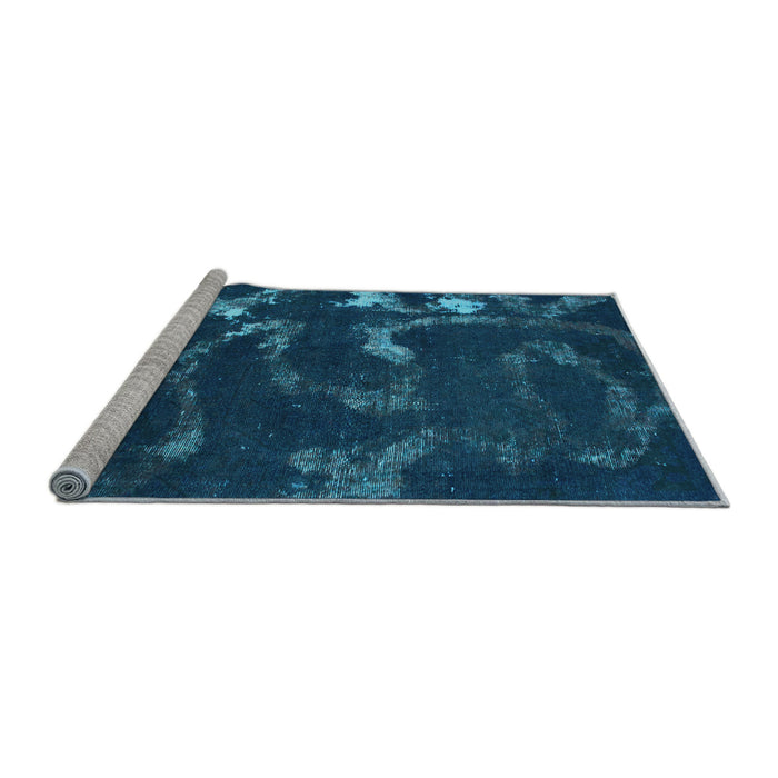 Sideview of Machine Washable Oriental Light Blue Modern Rug, wshabs1011lblu