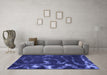 Machine Washable Oriental Blue Modern Rug in a Living Room, wshabs1011blu