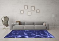 Machine Washable Oriental Blue Modern Rug, wshabs1011blu