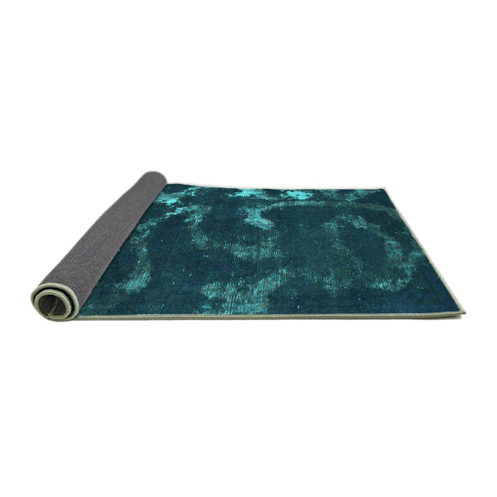 Sideview of Oriental Turquoise Modern Rug, abs1011turq