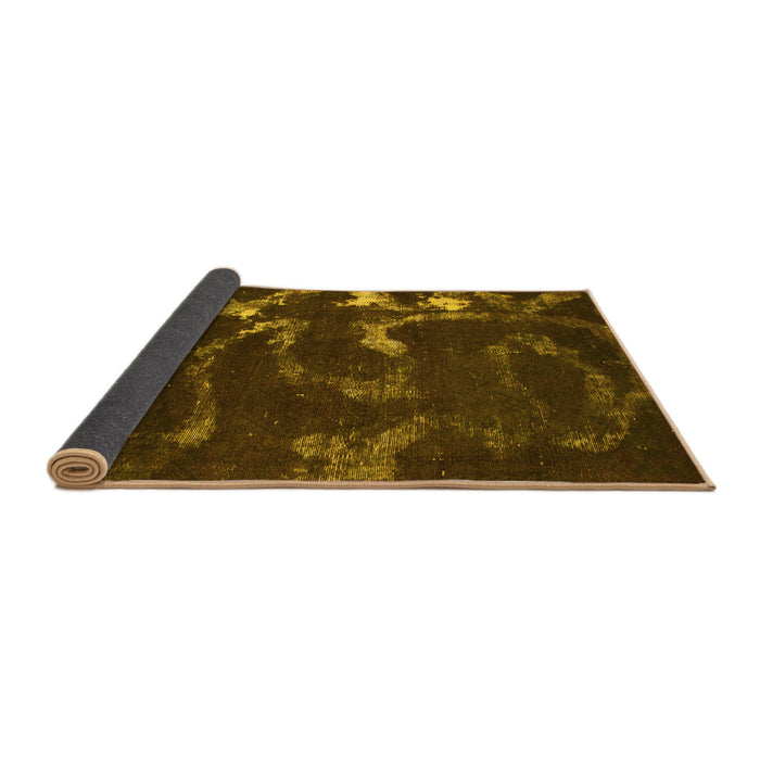 Sideview of Oriental Yellow Modern Rug, abs1011yw