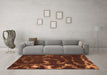 Machine Washable Oriental Orange Modern Area Rugs in a Living Room, wshabs1011org