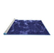 Sideview of Machine Washable Oriental Blue Modern Rug, wshabs1011blu