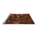 Sideview of Machine Washable Oriental Orange Modern Area Rugs, wshabs1011org