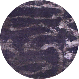 Round Machine Washable Abstract Viola Purple Rug, wshabs1011