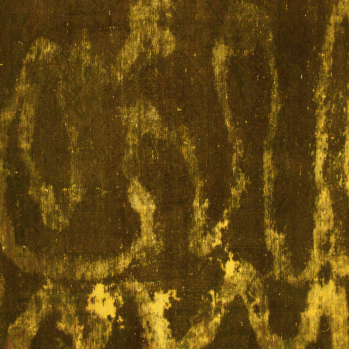 Square Machine Washable Oriental Yellow Modern Rug, wshabs1011yw