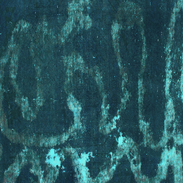 Square Machine Washable Oriental Turquoise Modern Area Rugs, wshabs1011turq