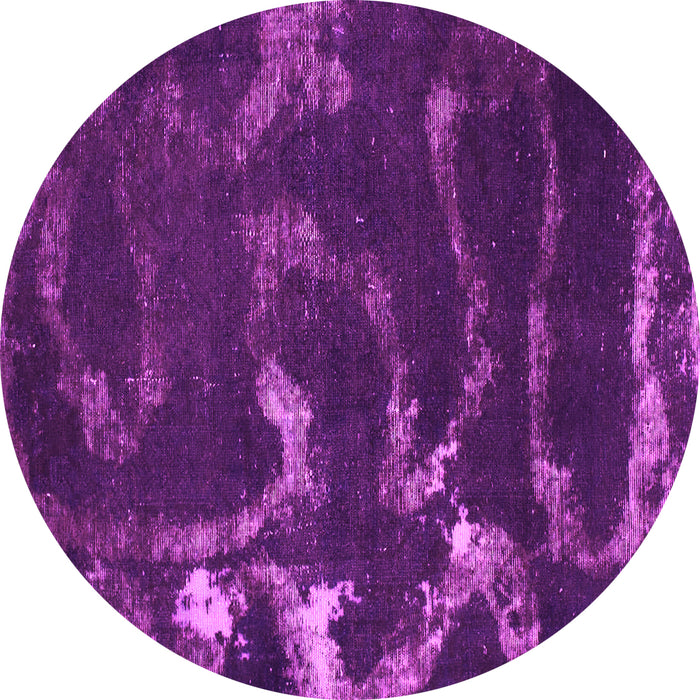 Round Machine Washable Oriental Pink Modern Rug, wshabs1011pnk