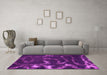 Machine Washable Oriental Pink Modern Rug in a Living Room, wshabs1011pnk