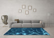 Machine Washable Oriental Light Blue Modern Rug in a Living Room, wshabs1011lblu