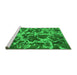 Sideview of Machine Washable Oriental Green Modern Area Rugs, wshabs1012grn
