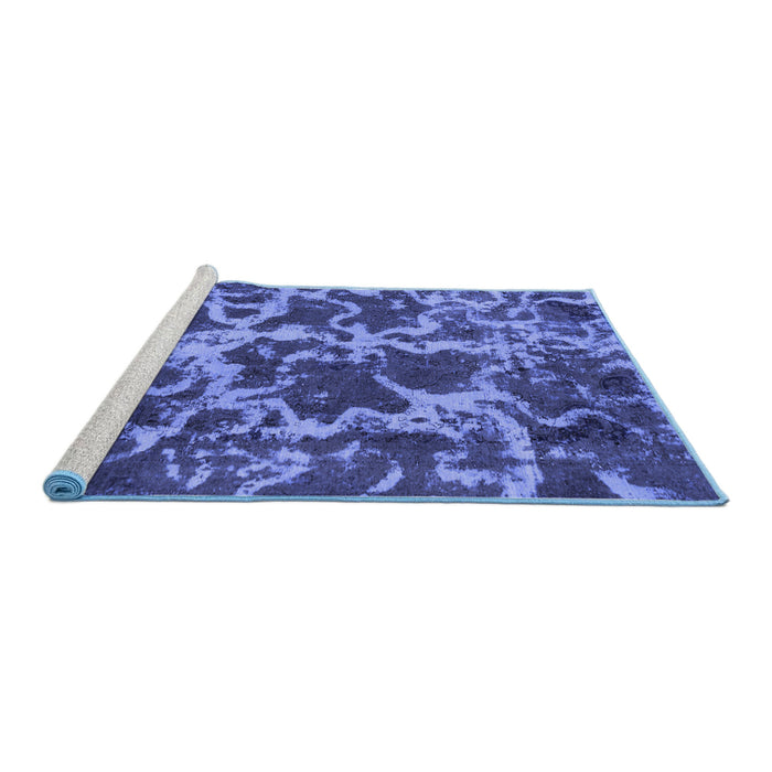 Sideview of Machine Washable Oriental Blue Modern Rug, wshabs1012blu