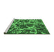 Sideview of Machine Washable Oriental Emerald Green Modern Area Rugs, wshabs1012emgrn