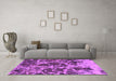 Machine Washable Oriental Pink Modern Rug in a Living Room, wshabs1012pnk