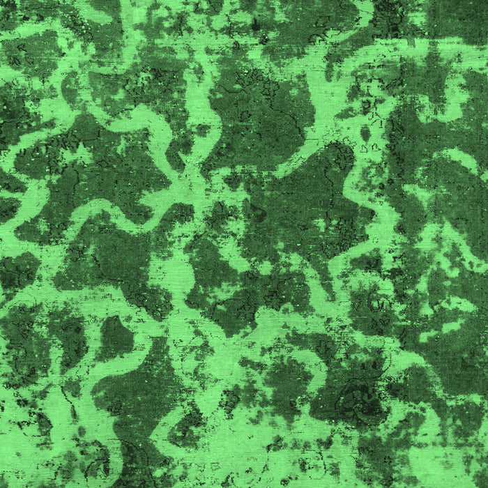 Machine Washable Oriental Emerald Green Modern Area Rugs, wshabs1012emgrn