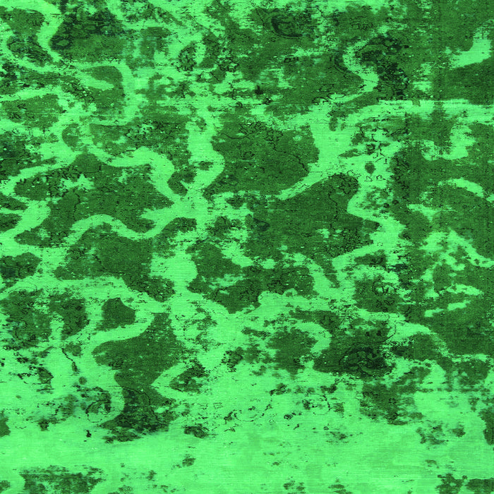 Square Machine Washable Oriental Green Modern Area Rugs, wshabs1012grn