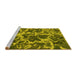 Sideview of Machine Washable Oriental Yellow Modern Rug, wshabs1012yw