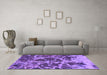 Machine Washable Oriental Purple Modern Area Rugs in a Living Room, wshabs1012pur