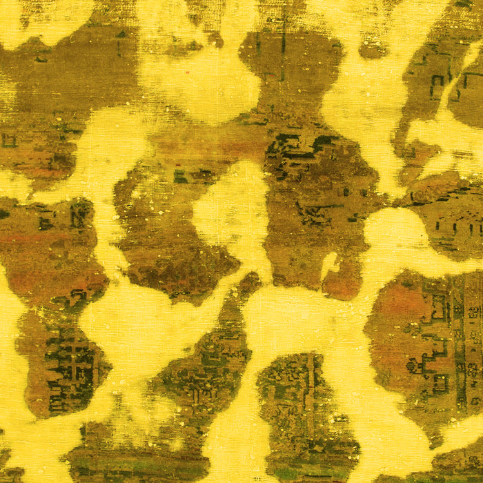 Machine Washable Oriental Yellow Modern Rug, wshabs1013yw