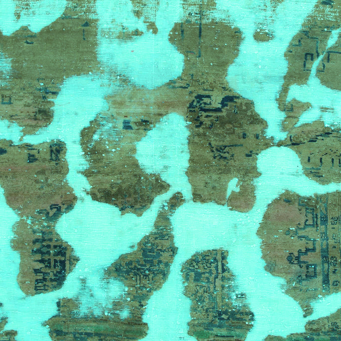 Machine Washable Oriental Turquoise Modern Area Rugs, wshabs1013turq