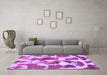 Machine Washable Oriental Purple Modern Area Rugs in a Living Room, wshabs1013pur